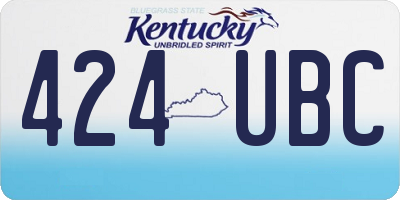 KY license plate 424UBC