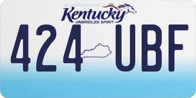 KY license plate 424UBF