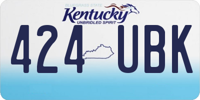 KY license plate 424UBK