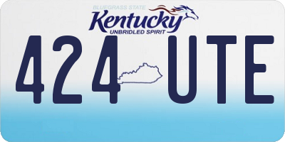 KY license plate 424UTE