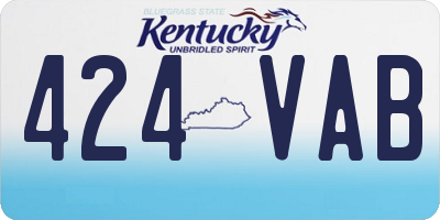KY license plate 424VAB