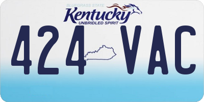 KY license plate 424VAC