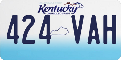 KY license plate 424VAH