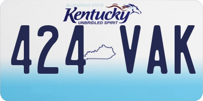 KY license plate 424VAK