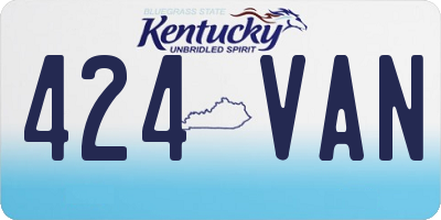 KY license plate 424VAN