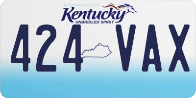 KY license plate 424VAX