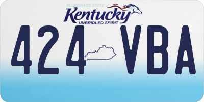 KY license plate 424VBA