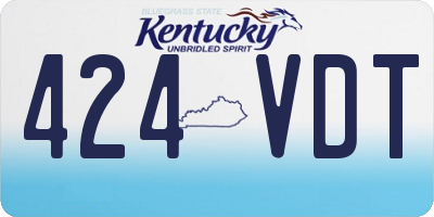 KY license plate 424VDT