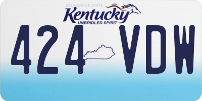 KY license plate 424VDW