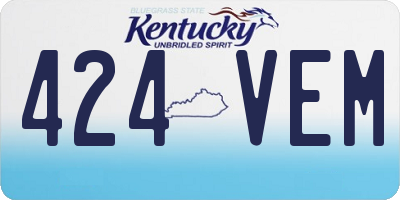 KY license plate 424VEM