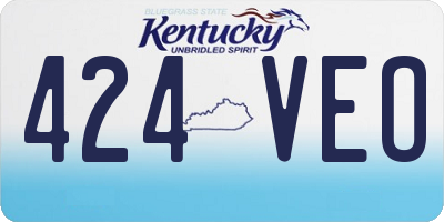 KY license plate 424VEO