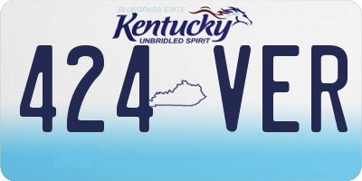 KY license plate 424VER