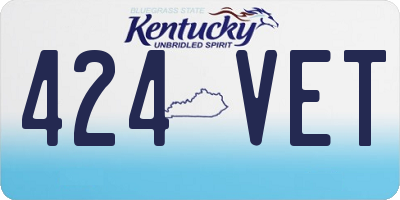 KY license plate 424VET