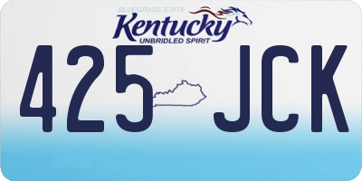 KY license plate 425JCK