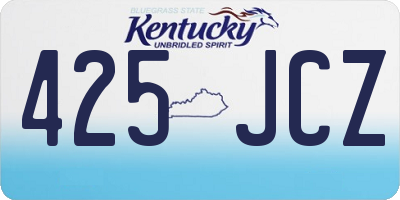 KY license plate 425JCZ