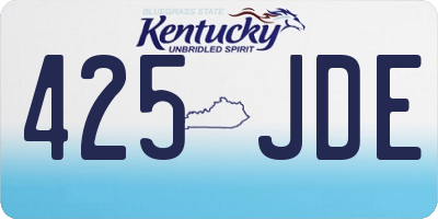 KY license plate 425JDE