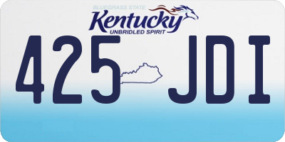 KY license plate 425JDI