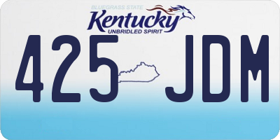 KY license plate 425JDM