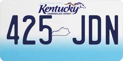 KY license plate 425JDN