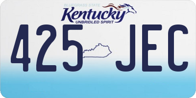 KY license plate 425JEC