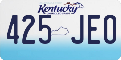 KY license plate 425JEO