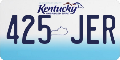 KY license plate 425JER