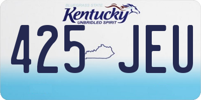 KY license plate 425JEU
