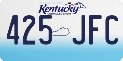 KY license plate 425JFC