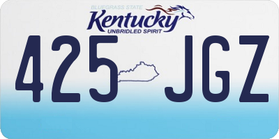 KY license plate 425JGZ