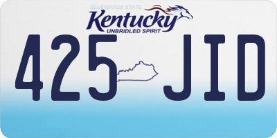 KY license plate 425JID