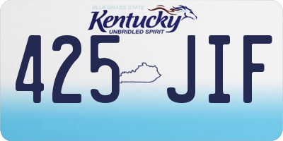 KY license plate 425JIF