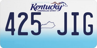 KY license plate 425JIG