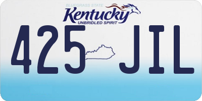 KY license plate 425JIL