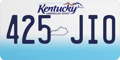 KY license plate 425JIO
