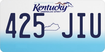 KY license plate 425JIU