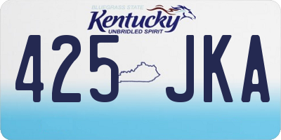 KY license plate 425JKA