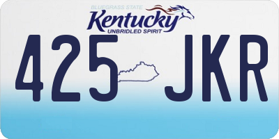 KY license plate 425JKR