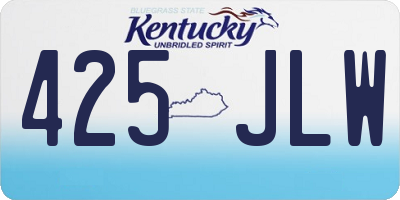 KY license plate 425JLW