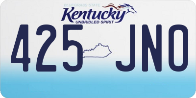 KY license plate 425JNO