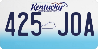 KY license plate 425JOA