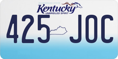 KY license plate 425JOC