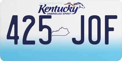 KY license plate 425JOF