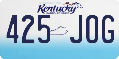 KY license plate 425JOG