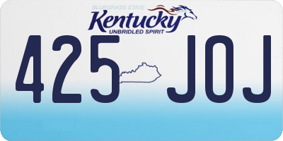 KY license plate 425JOJ