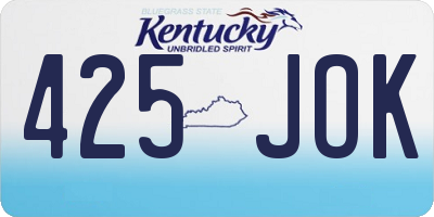 KY license plate 425JOK