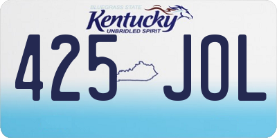KY license plate 425JOL