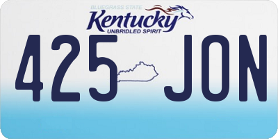 KY license plate 425JON