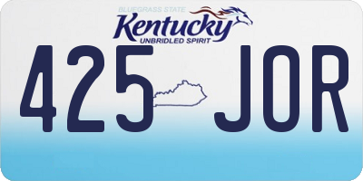 KY license plate 425JOR