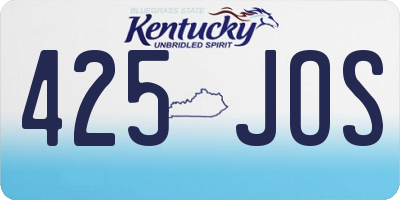 KY license plate 425JOS
