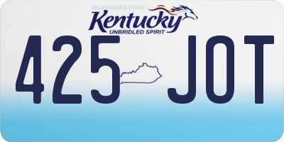 KY license plate 425JOT